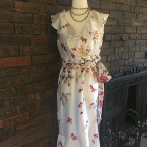 STOP STARING Spring Fling Satin Wrap 40's dress